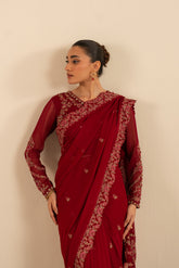 3 Piece Chiffon Embroidered Suit (FW0005)